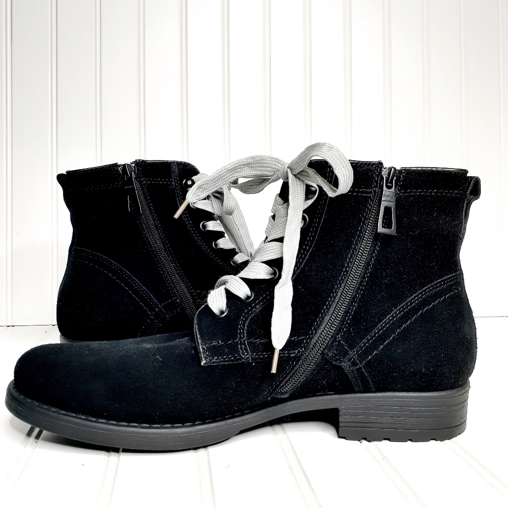 Blondo Black Suede Waterproof Lace Up Ankle Boot H776 - Picture 4 of 13